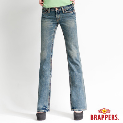 BRAPPERS 女款 女垮褲系列-女用小喇叭褲-淺藍