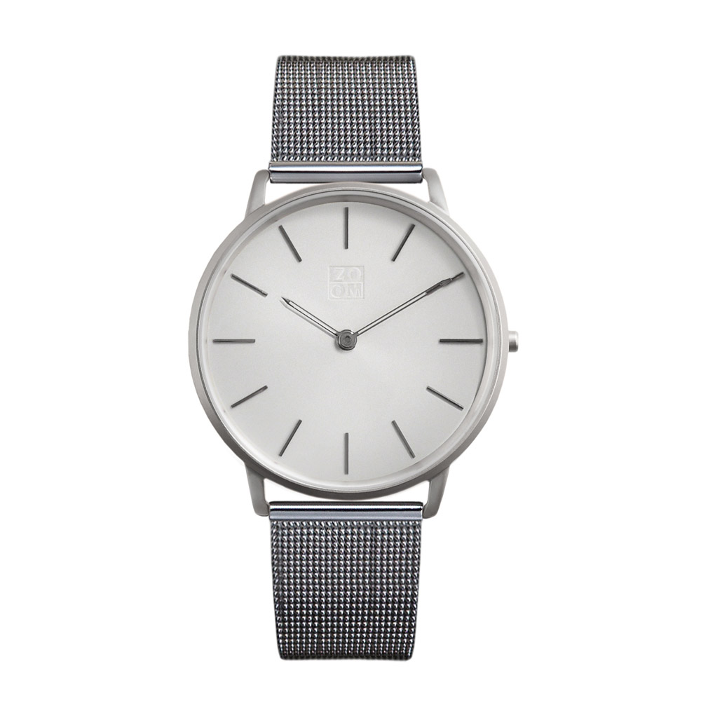 ZOOM THIN 5010 極簡超薄米蘭帶手錶(ZM5010)-銀白/42mm