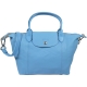 LONGCHAMP Le Pliage Cuir 折疊小羊皮短把兩用包(水藍/S) product thumbnail 1