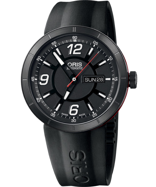 ORIS TT1 Day Date 陶瓷極速機械腕錶-橡膠錶帶/43mm