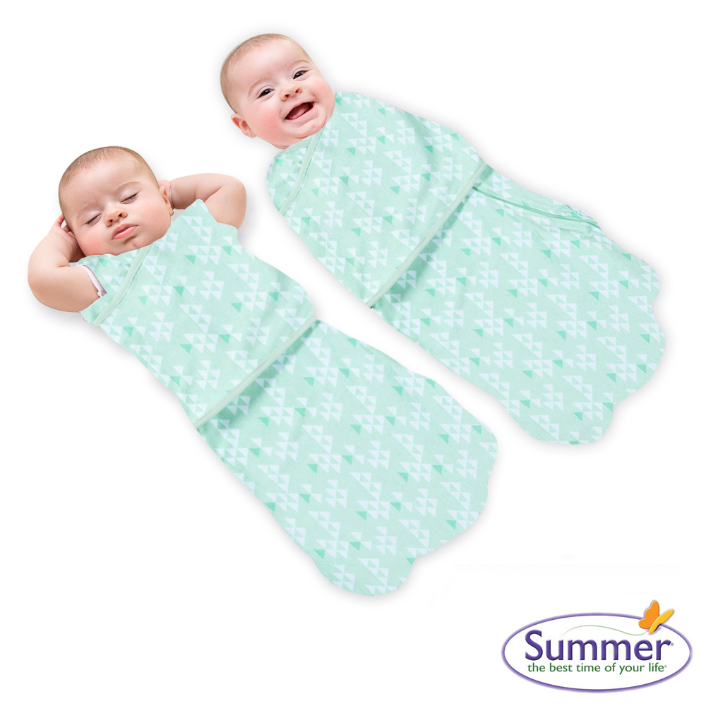 美國 Summer Infant 2合1 聰明懶人育兒包巾睡袋 -加大, 清新綠