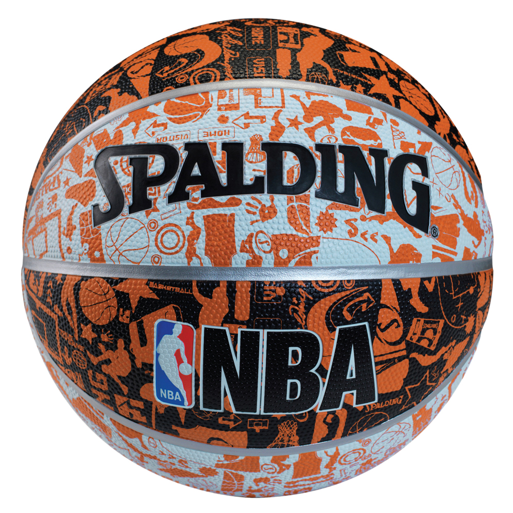 SPALDING NBA 塗鴉系列 7號 白/黑/橘