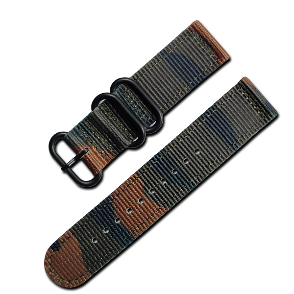 Watchband / 潮流軍事迷彩風尼龍錶帶 軍綠色