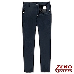 ZENO 極細刷毛彈性保暖長褲‧深藍M-3XL