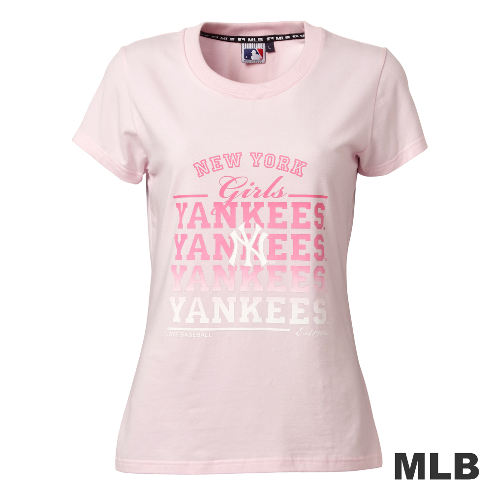 MLB-紐約洋基隊漸層短袖T恤-粉紅(女)