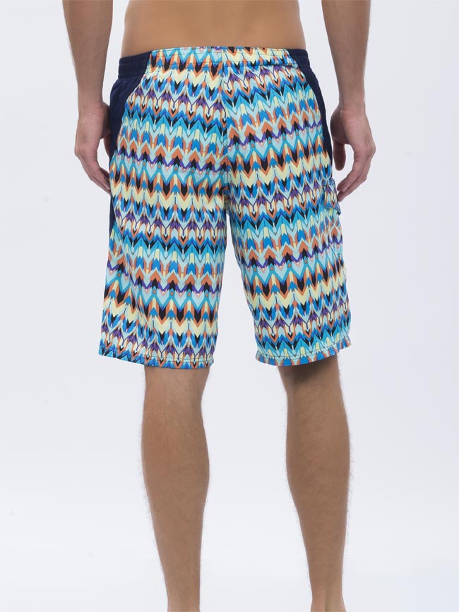 澳洲Sunseeker泳裝時尚男士快乾海灘衝浪褲-幾何藍