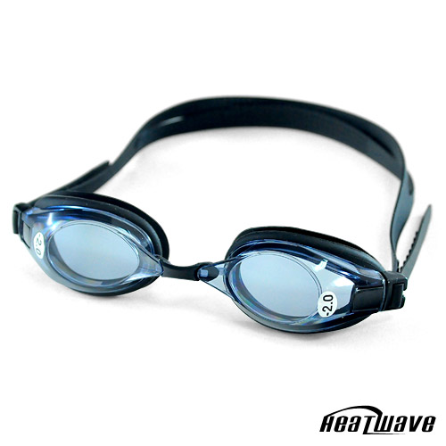 熱浪度數泳鏡-RIVER選手型光學近視泳鏡(藍色700-1000度)