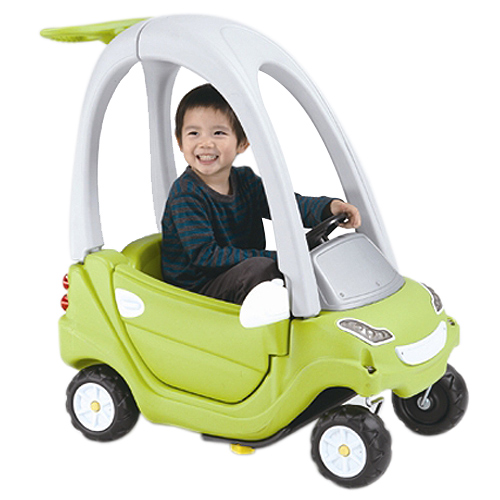 寶貝樂 豪華嘟嘟造型學步車附踏板及控制桿-綠色