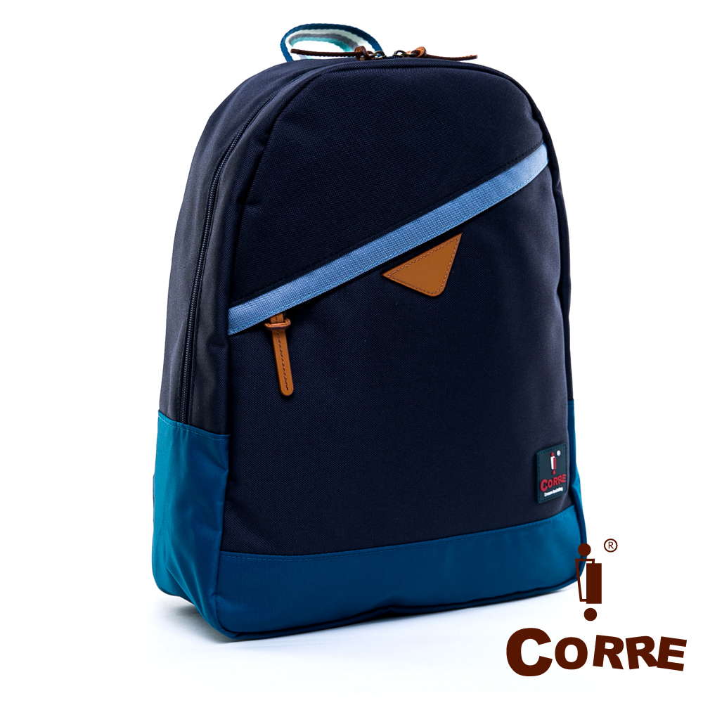 CORRE - 自我風格大容量款MIT尼龍後背包-爵士藍