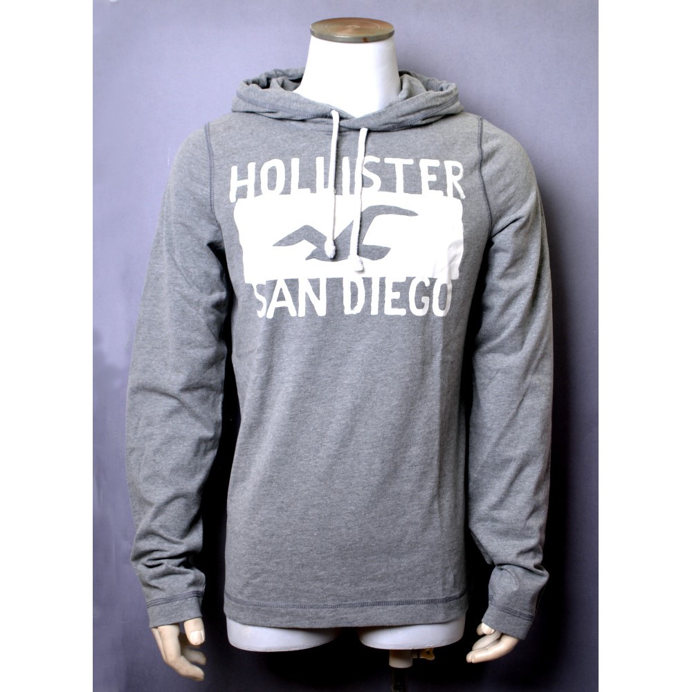 HOLLISTER Co. HCO .海鷗英文大LOGO印花帽T-淺灰