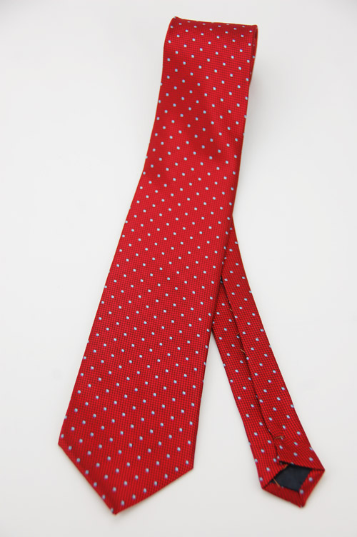 Alpaca 紅底灰點領帶
