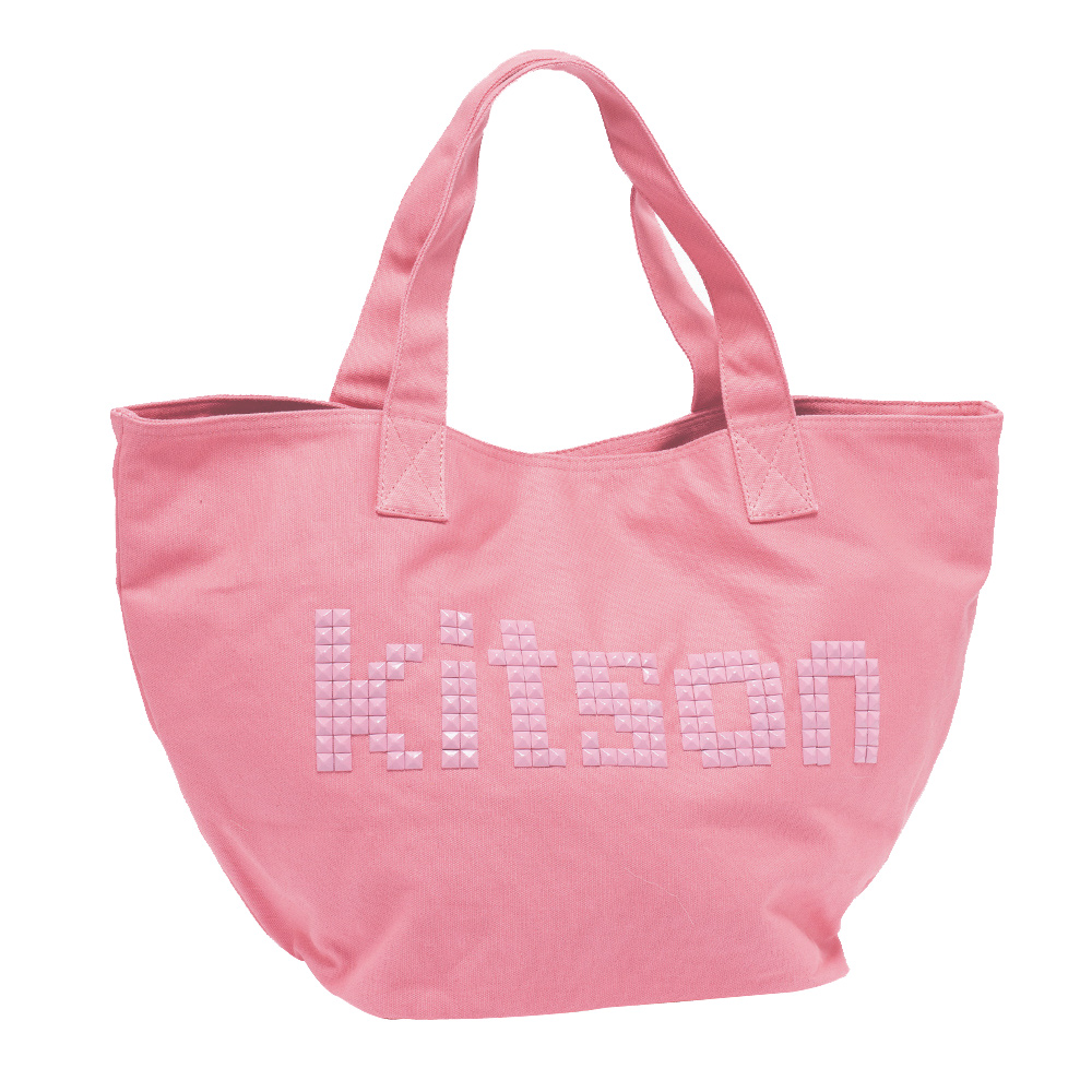 kitson 裝飾鉚釘帆布托特包 PINK