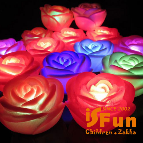 iSFun 浪漫擺飾 七彩變化玫瑰夜燈 3入