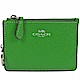 COACH 燙印logo防刮牛皮材質方型鑰匙零錢包(竹子綠) product thumbnail 1