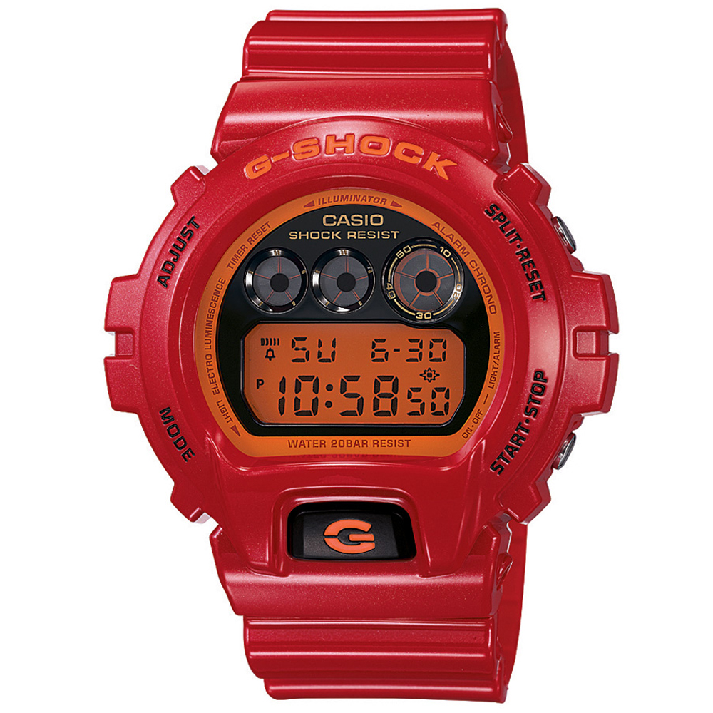 G-SHOCK 搖滾前衛風格數位運動錶(紅)