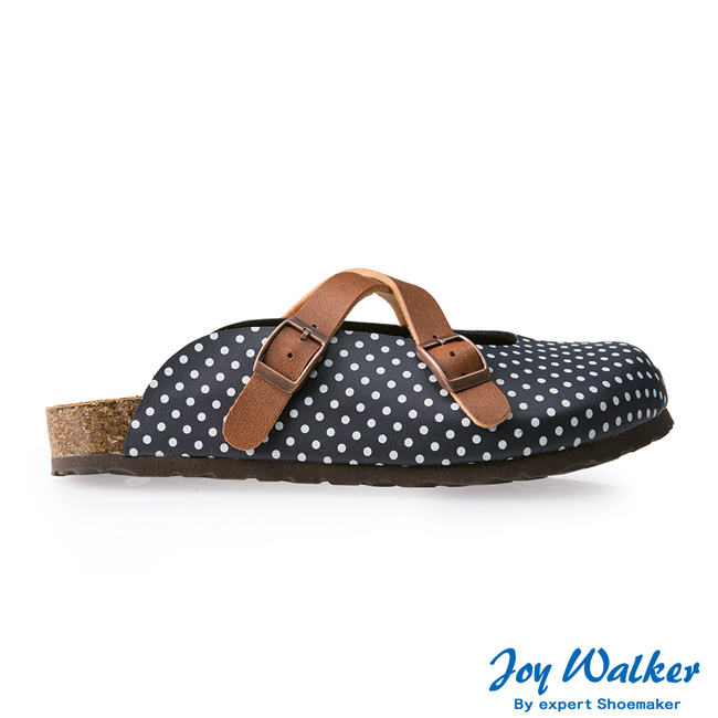 Joy Walker 經典交叉包頭拖鞋*藍點點