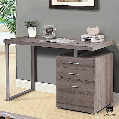 漢妮Hampton尼爾系列摩登電腦書桌(褐灰色)-120x60x76cm
