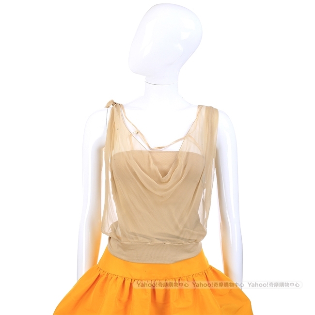 PHILOSOPHY-AF 駝色雪紡紗質上衣