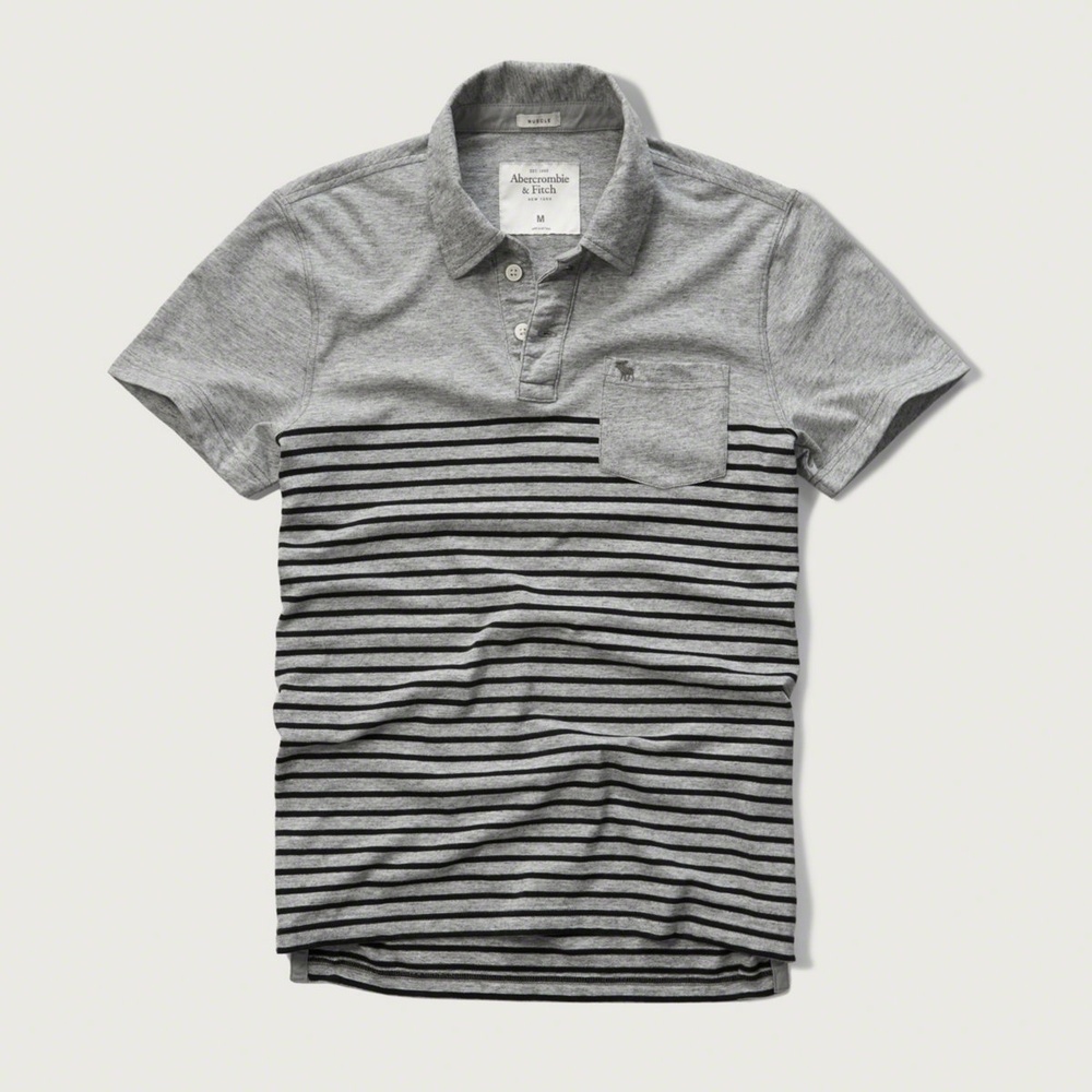 AF a&f Abercrombie & Fitch 短袖 POLO 灰色 172