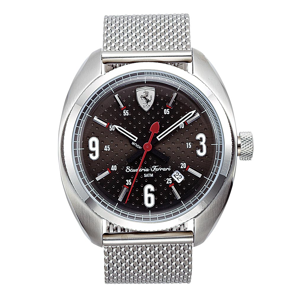 Scuderia Ferrari 2015 時尚3 6 9灰黑數字米蘭腕表-43mm