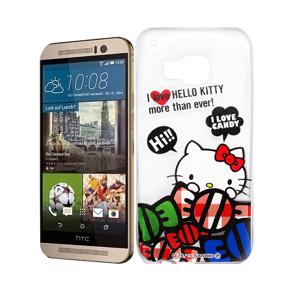 Hello Kitty HTC ONE M9 透明軟式殼 糖果款