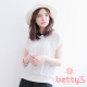 betty’s貝蒂思　領間配色縫水鑽針織拼接雪紡上衣(白色) product thumbnail 1