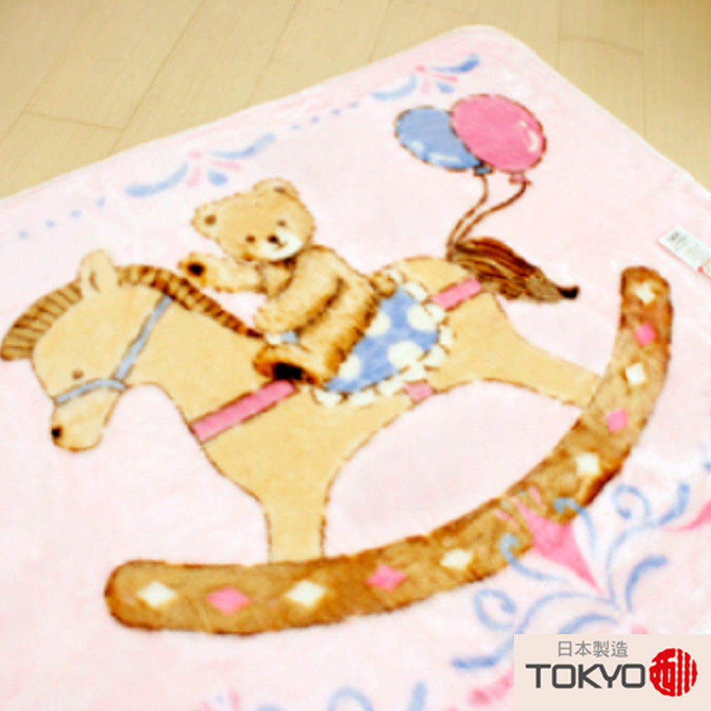 TOKYO東京西川 木馬小熊童用發熱毛毯(100X140)粉紅