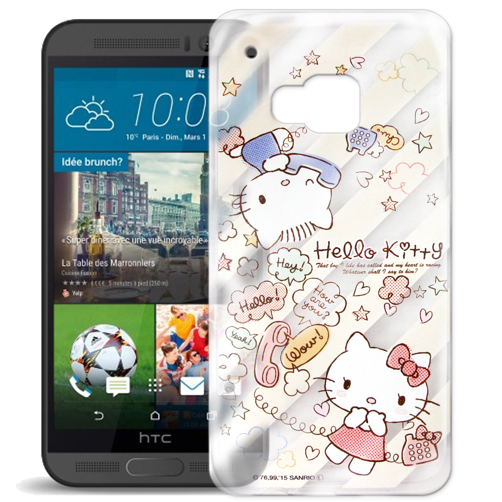 Hello Kitty HTC M9 透明軟式殼 熱線款