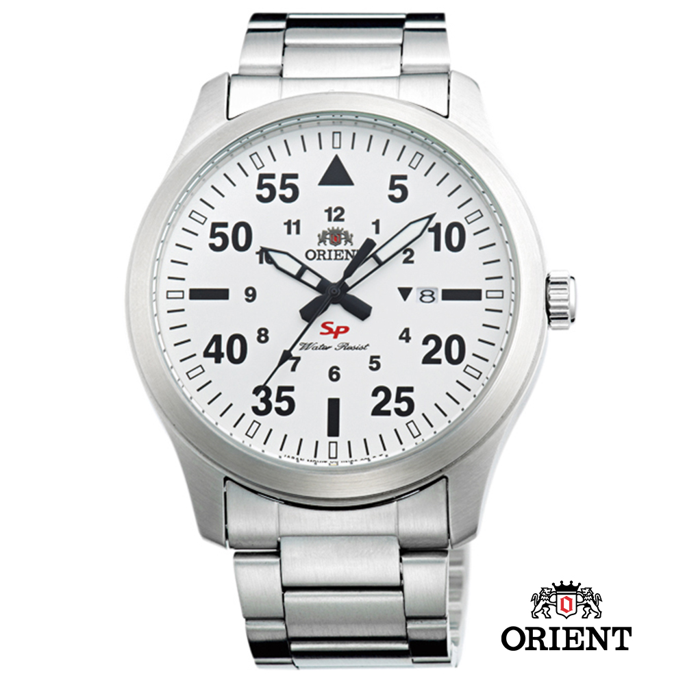 ORIENT 東方錶 SP 系列 飛行運動石英錶-白色/44mm