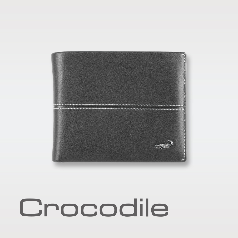 Crocodile Classic 經典系列素面軟皮短夾 0203-3603