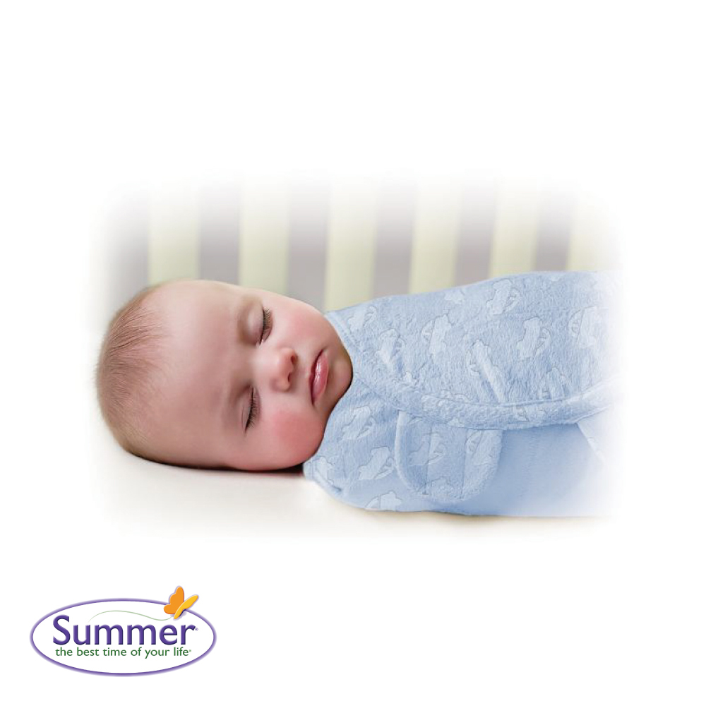 美國 Summer - SwaddleMe 嬰兒包巾 (厚款-絨布 藍色-小號)
