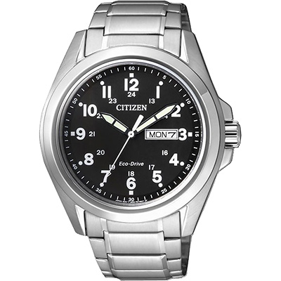 CITIZEN Eco-Drive光動能航行者腕錶(AW0050-58E)-黑/43mm