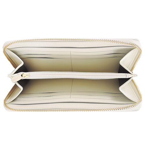 COACH 馬車防刮皮革ㄇ字拉鍊長夾(卡其白)