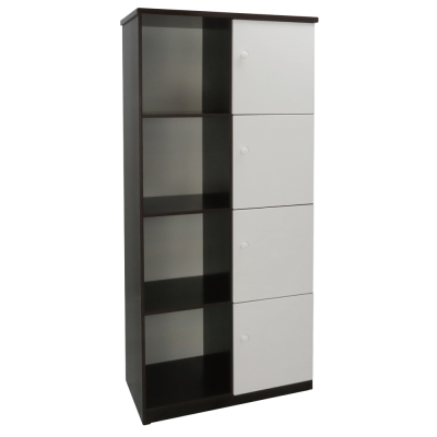 品家居 格蒂2.8尺環保塑鋼四門書櫃(五色可選)-83.5x43x180cm免組