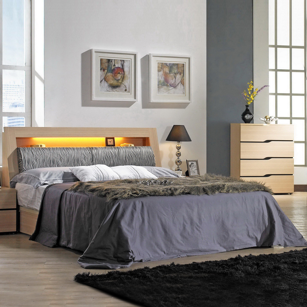 時尚屋 威爾斯5尺床箱型雙人床 (只含床頭-床底-不含床墊、床頭櫃)