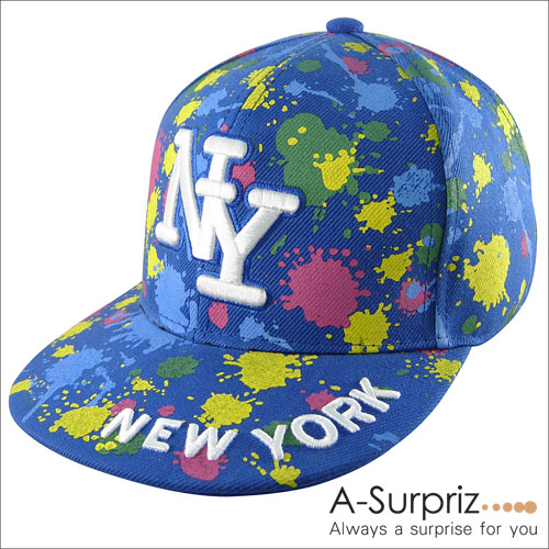 A-Surpriz 噴墨藝術塗鴨NY棒球帽(個性藍)