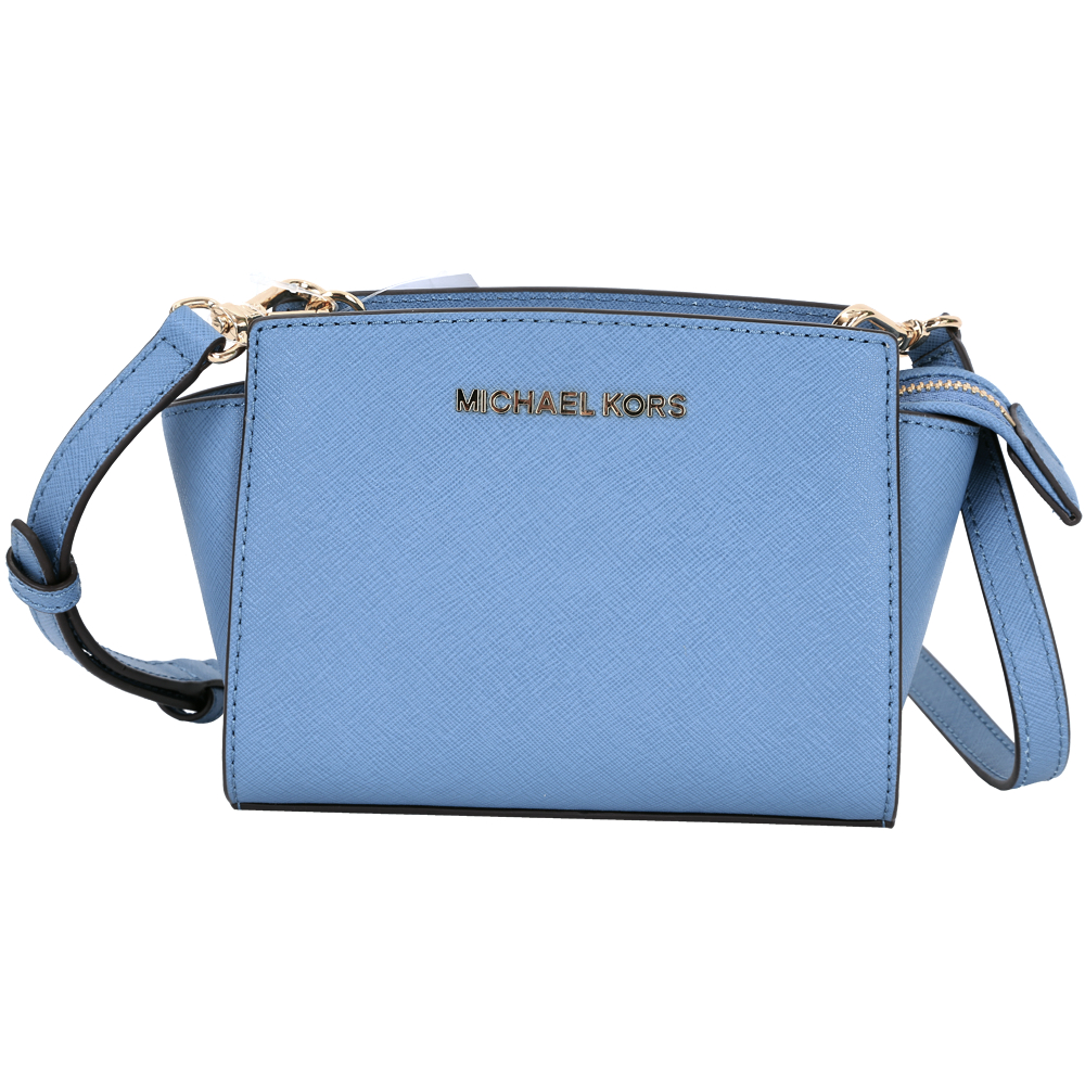 Michael Kors Selma Mini 天藍色防刮皮革斜背包(展示品)