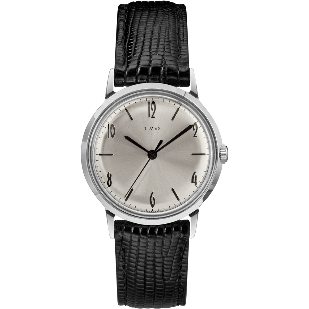 TIMEX 復刻系列 經典復刻三針手錶-銀x黑/34mm
