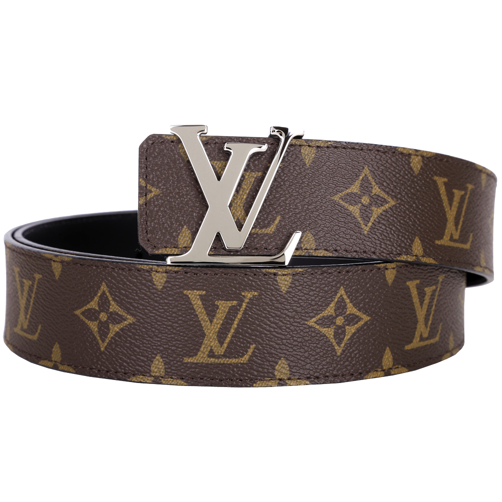 LV M9821T MONOGRAM 品牌字母釦雙面皮帶(咖啡色)