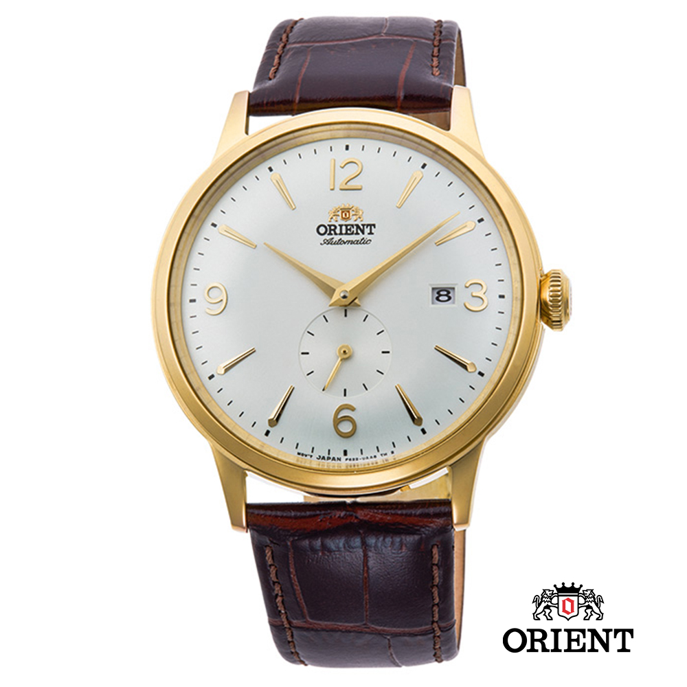 ORIENT 東方錶 DATEⅡ機械錶 金框白面 皮帶款 -40.5mm