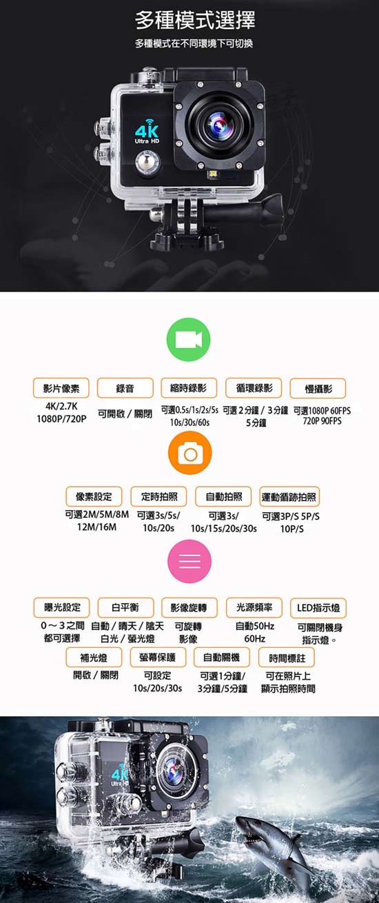 4K-SHOT 4K UHD高畫質運動攝影機