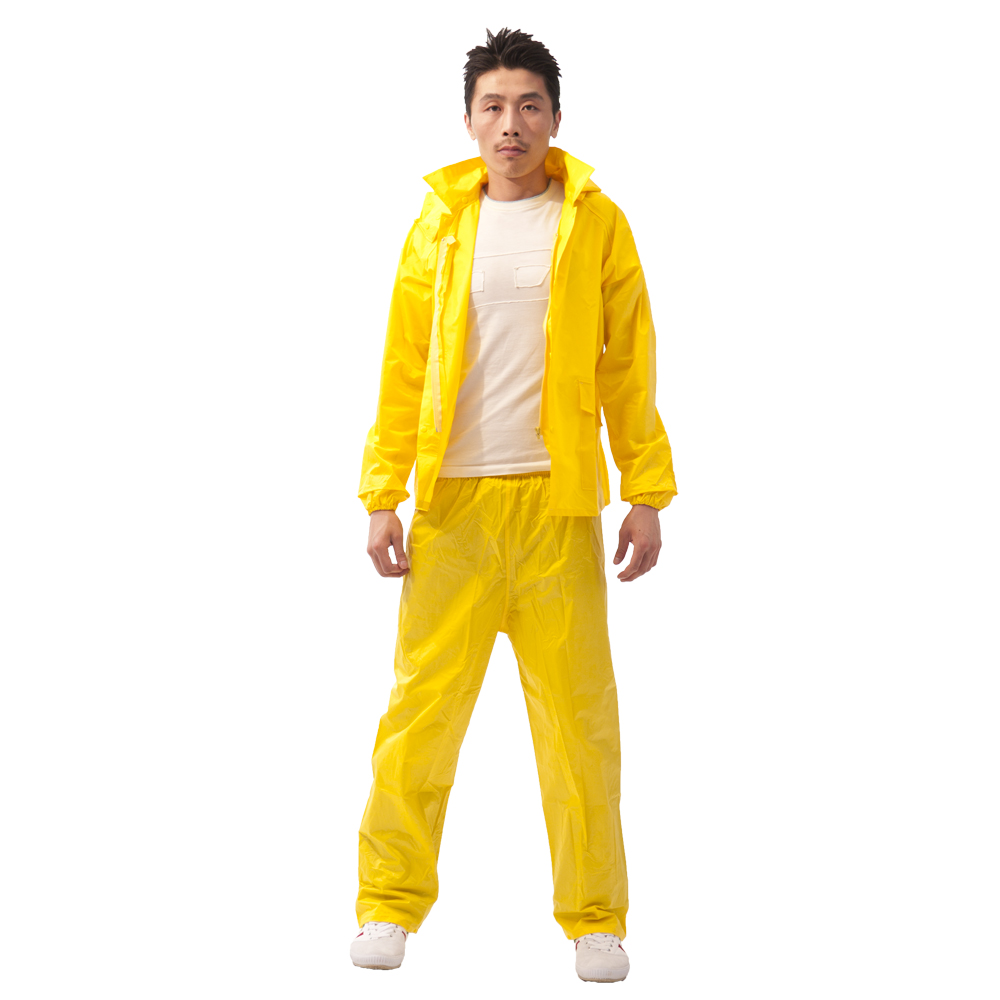 達新牌 0.25拉機二件式PVC套裝雨衣(黃色)