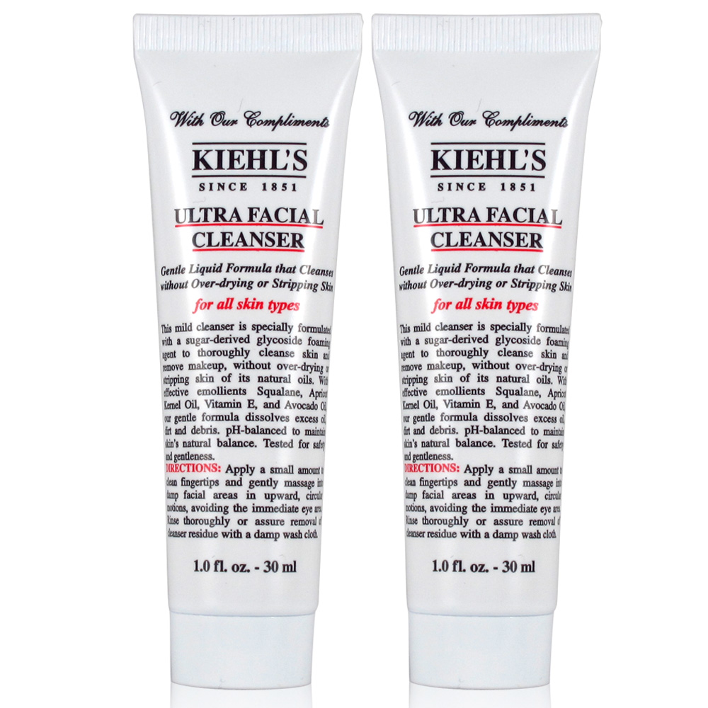 KIEHLS 契爾氏 冰河保濕潔面乳 30ml x2入效期至2020.06