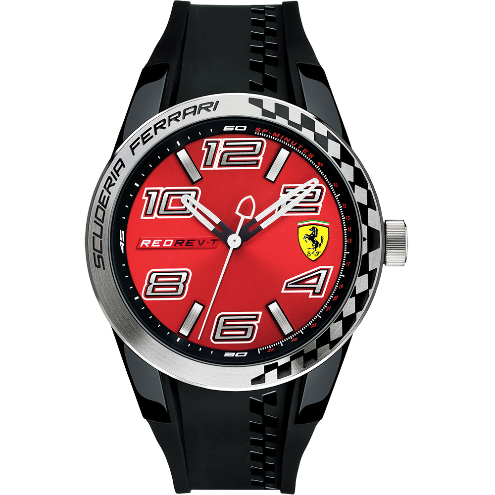 Scuderia Ferrari 法拉利 REV-T 競速腕錶-紅x黑/44mm