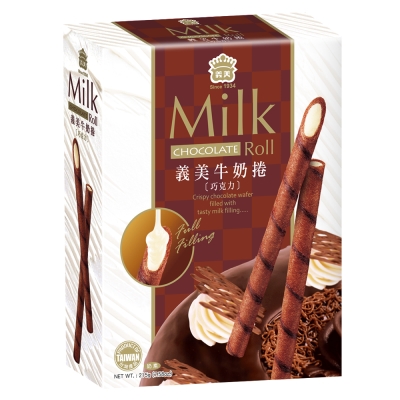 義美 牛奶捲-巧克力(215g)