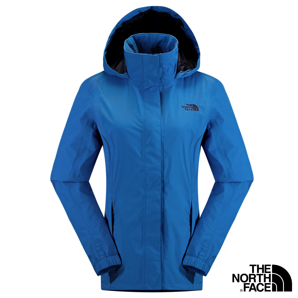 The North Face 防水防風 DryVent 連帽外套 藍 女