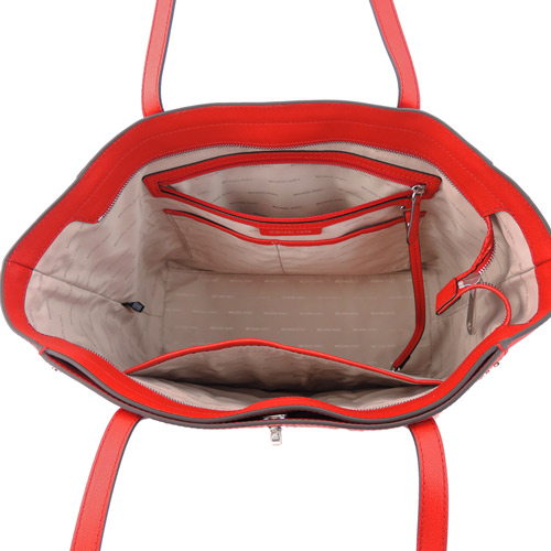 MICHAEL KORS RIVINGTON STUD 轉扣鉚釘皮革托特包(大/紅)