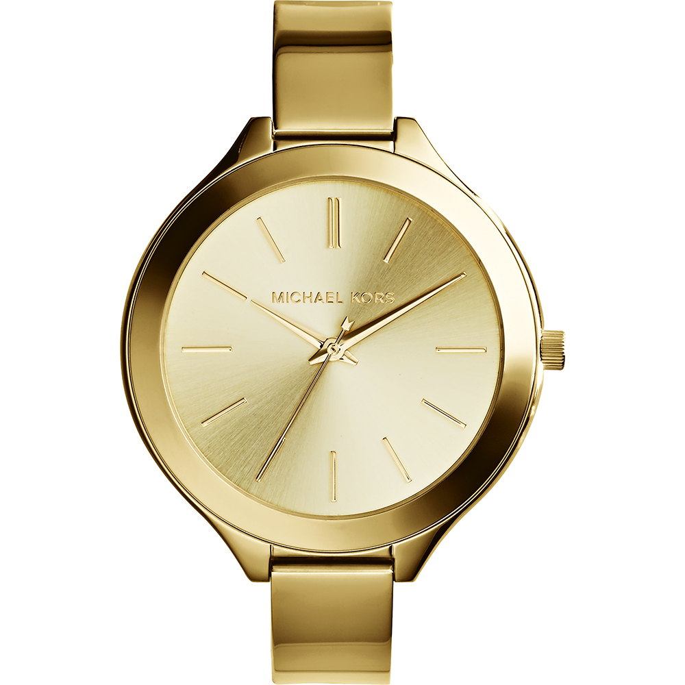 Michael Kors 都會時尚伸展台薄型手環腕錶-金