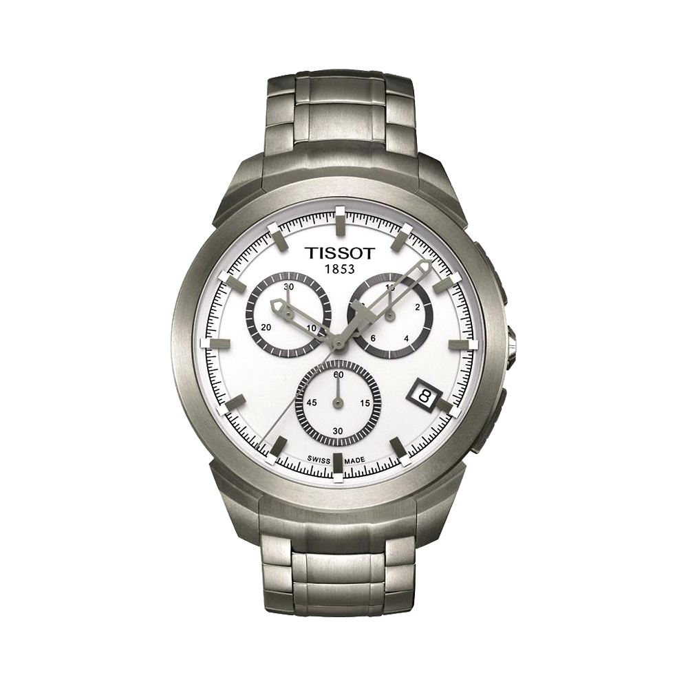 TISSOT 天梭 官方授權 Titanium 鈦風尚計時腕錶-白/43mm T0694174403100