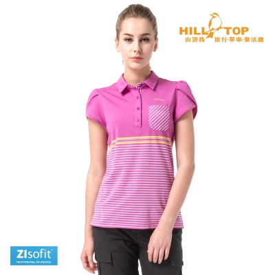 【hilltop山頂鳥】女款ZIsofit吸濕排汗彈性POLO衫S14FD9紫蘭